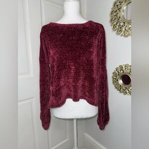 Hippie Rose Women's long-sleeved chenille sweater Size L
